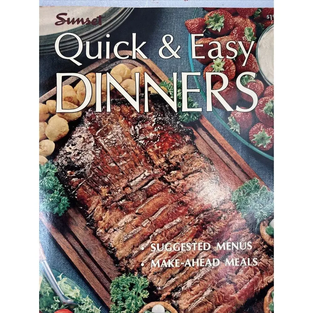 Vtg 1966 SUNSET QUICK & EASY DINNERS COOKBOOK - Paperback - 1st Edition 1st Prin